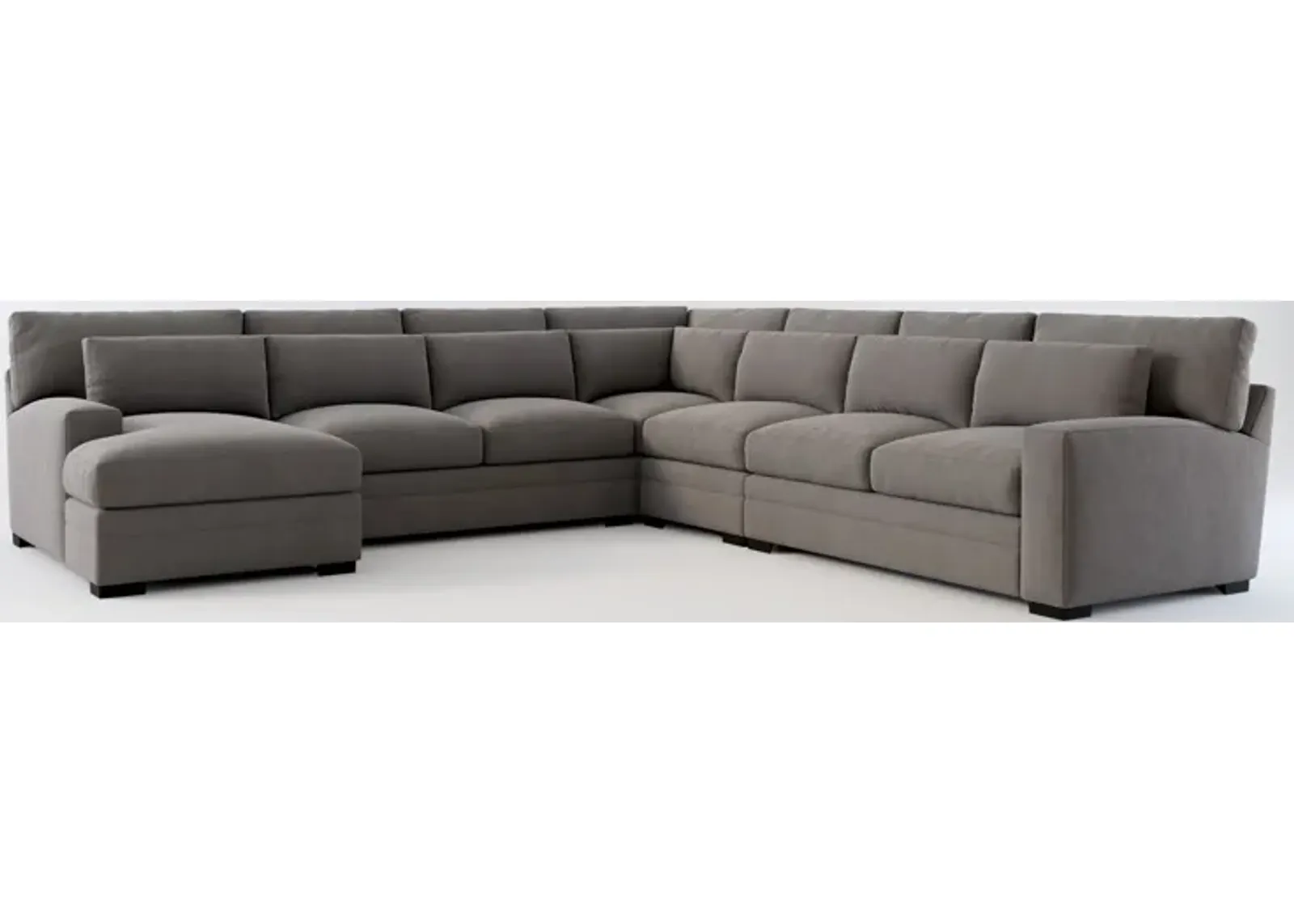 Winston Foam Comfort 5-Piece Sectional with Left-Facing Chaise - Merrimac Ash