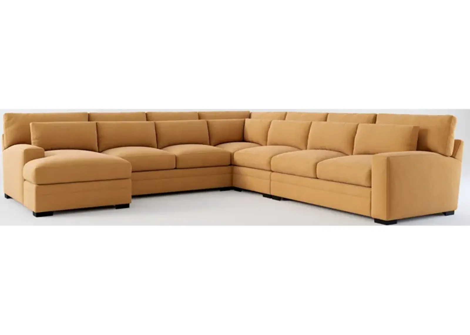 Winston Foam Comfort 5-Piece Sectional with Left-Facing Chaise - Merrimac Topaz