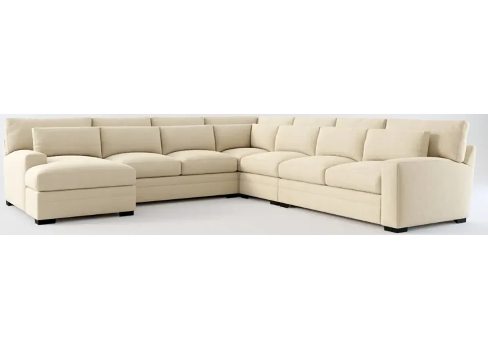 Winston Foam Comfort 5-Piece Sectional with Left-Facing Chaise - Merrimac Ecru