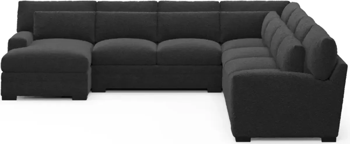 Winston Foam Comfort 5-Piece Sectional with Left-Facing Chaise - Bloke Obsidian