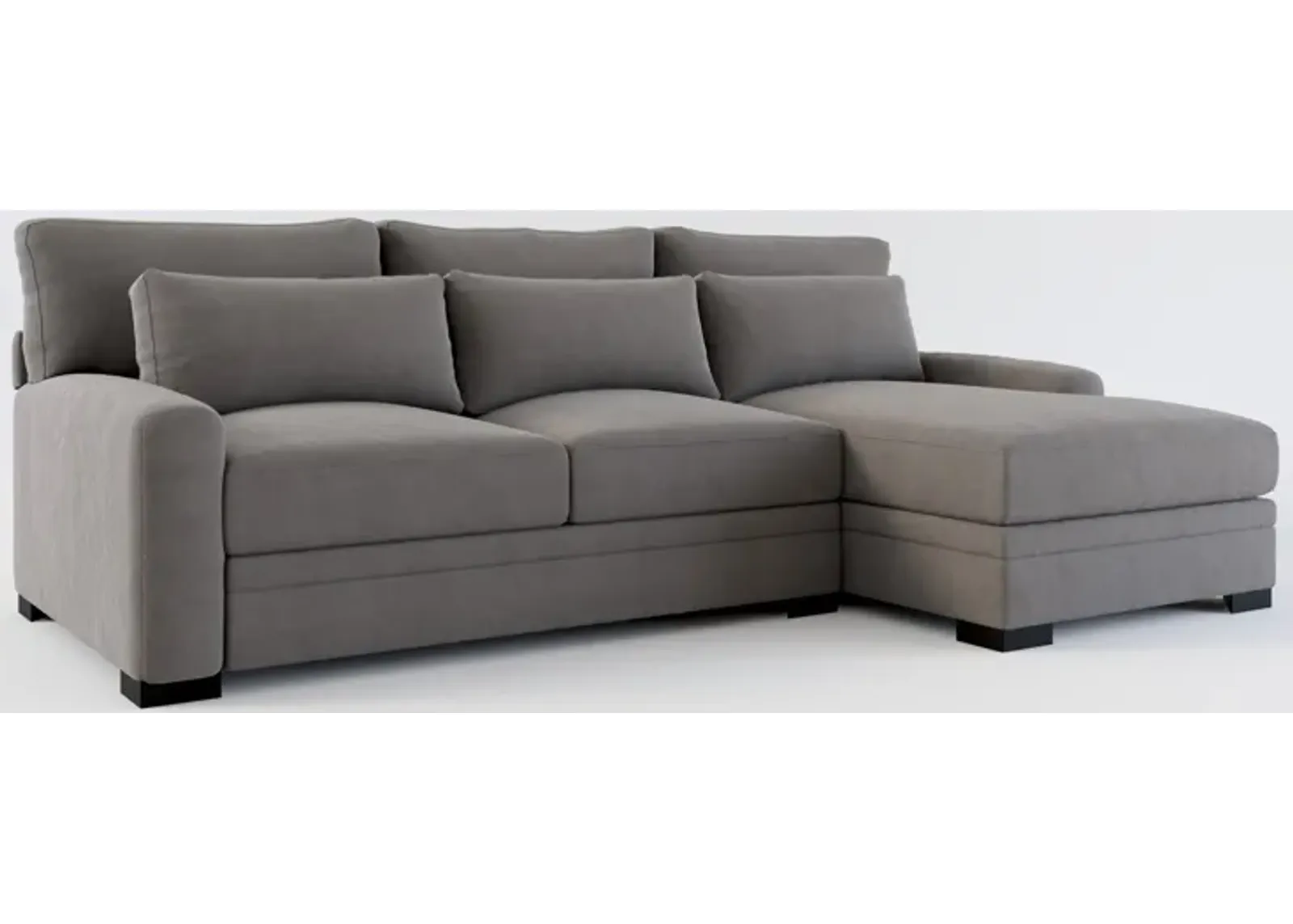 Winston Foam Comfort 2-Piece Sectional with Right-Facing Chaise - Merrimac Ash