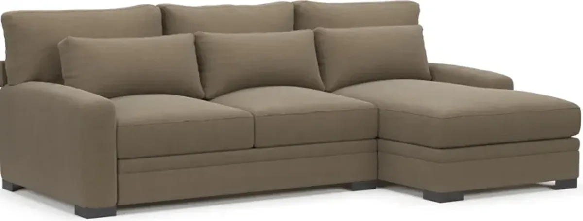 Winston Foam Comfort 2-Piece Sectional with Chaise - Merrimac Brownstone