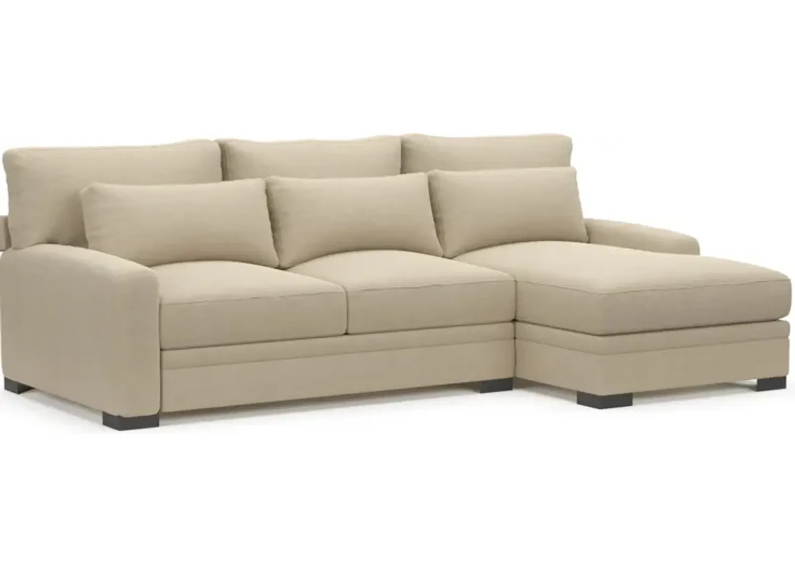 Winston Foam Comfort 2-Piece Sectional with Right-Facing Chaise - Merrimac Ecru