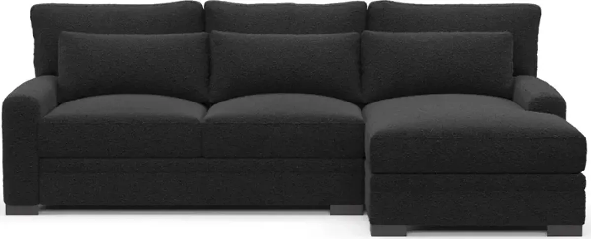 Winston Foam Comfort 2-Piece Sectional with Right-Facing Chaise - Bloke Obsidian