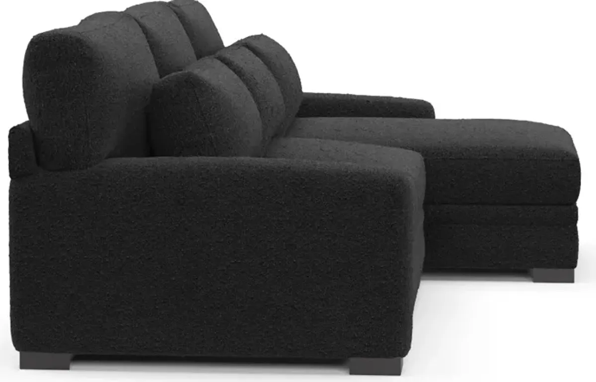 Winston Foam Comfort 2-Piece Sectional with Right-Facing Chaise - Bloke Obsidian