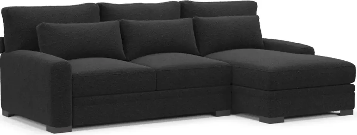 Winston Foam Comfort 2-Piece Sectional with Right-Facing Chaise - Bloke Obsidian