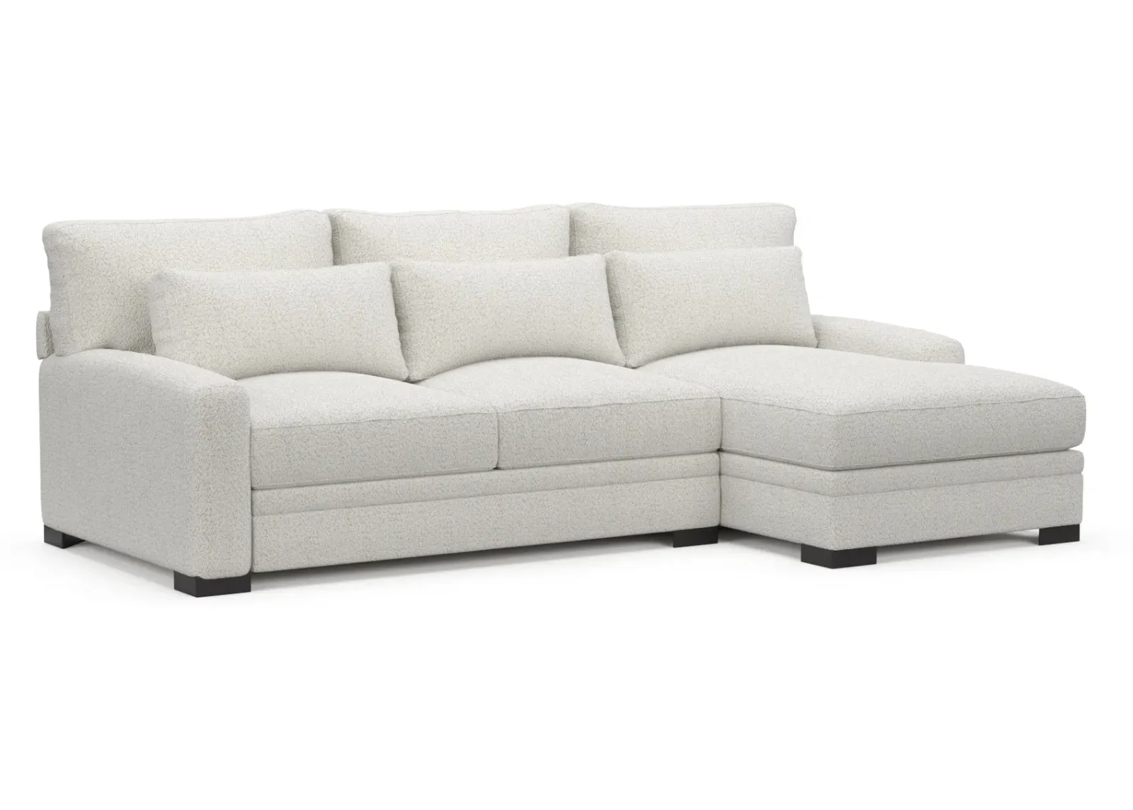 Winston Foam Comfort 2-Piece Sectional with Chaise - River Rock Ivory