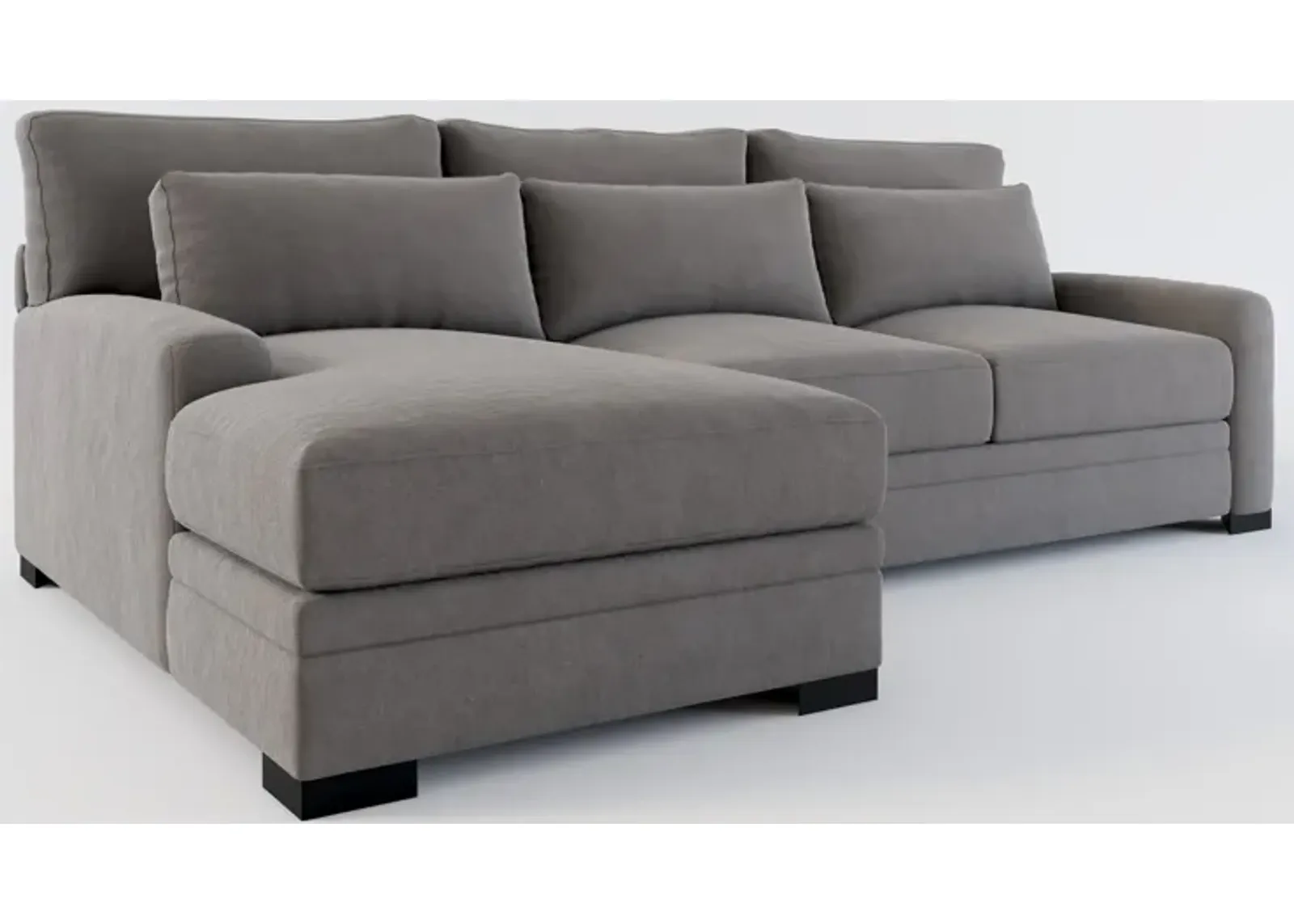 Winston Foam Comfort 2-Piece Sectional with Left-Facing Chaise - Merrimac Ash