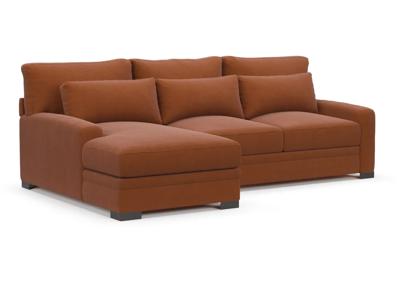 Winston Foam Comfort 2-Piece Sectional with Left-Facing Chaise - Merrimac Brick