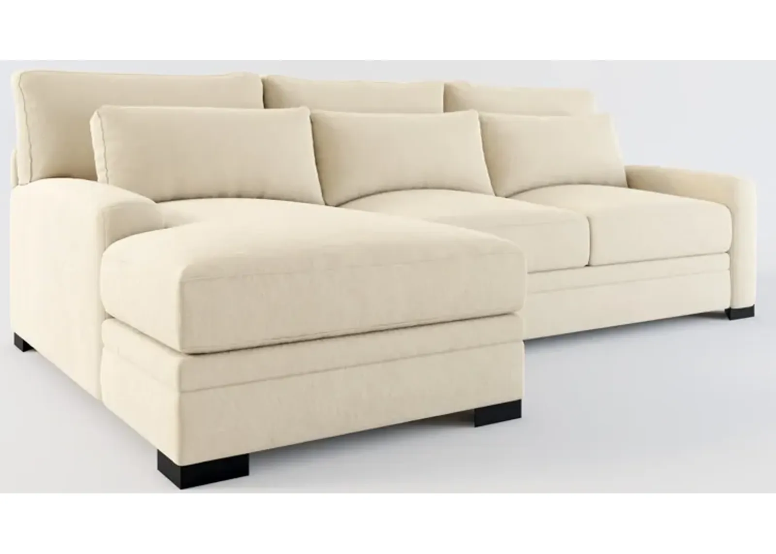 Winston Foam Comfort 2-Piece Sectional with Left-Facing Chaise - Merrimac Ecru