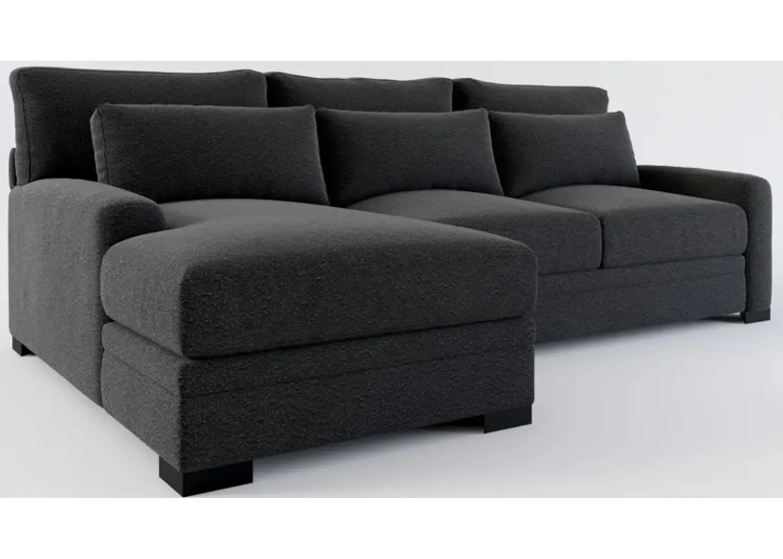 Winston Foam Comfort 2-Piece Sectional with Left-Facing Chaise - Bloke Obsidian