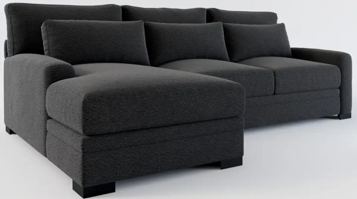 Winston Foam Comfort 2-Piece Sectional with Left-Facing Chaise - Bloke Obsidian