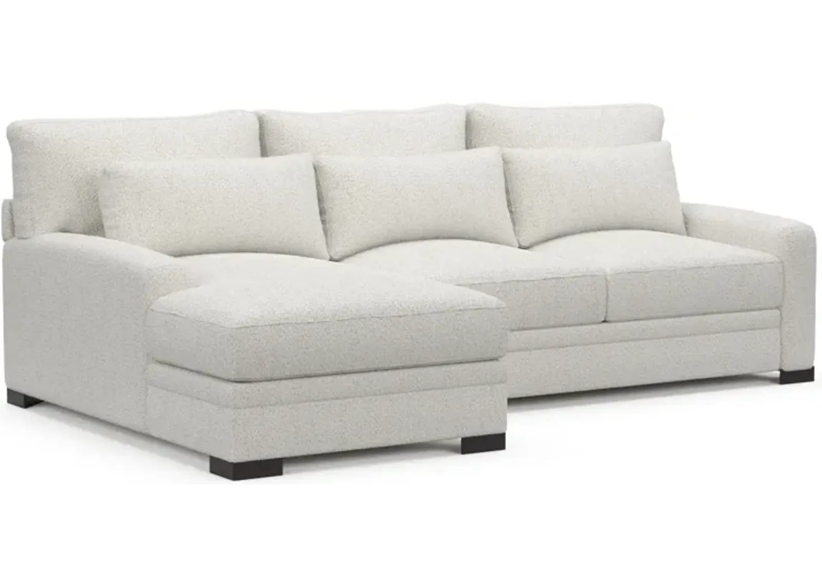 Winston Foam Comfort 2-Piece Sectional with Chaise - River Rock Ivory