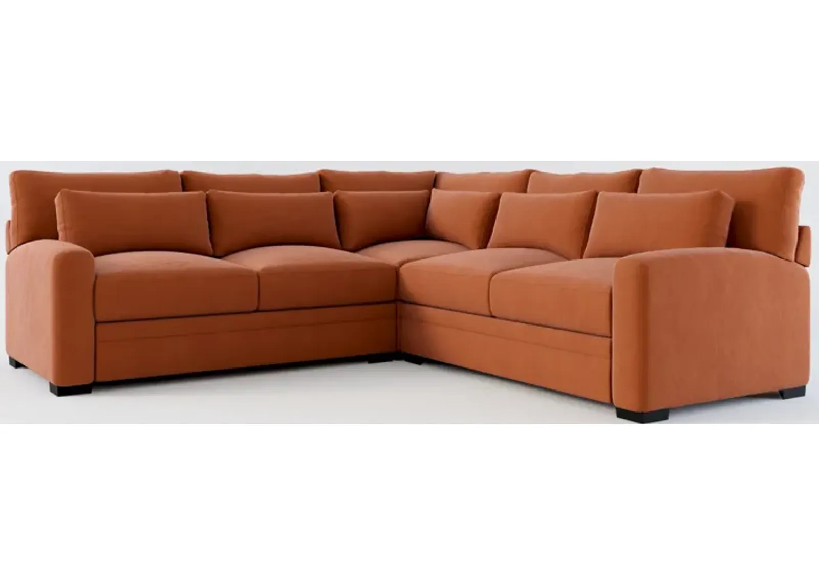 Winston Foam Comfort 3-Piece Sectional - Merrimac Brick