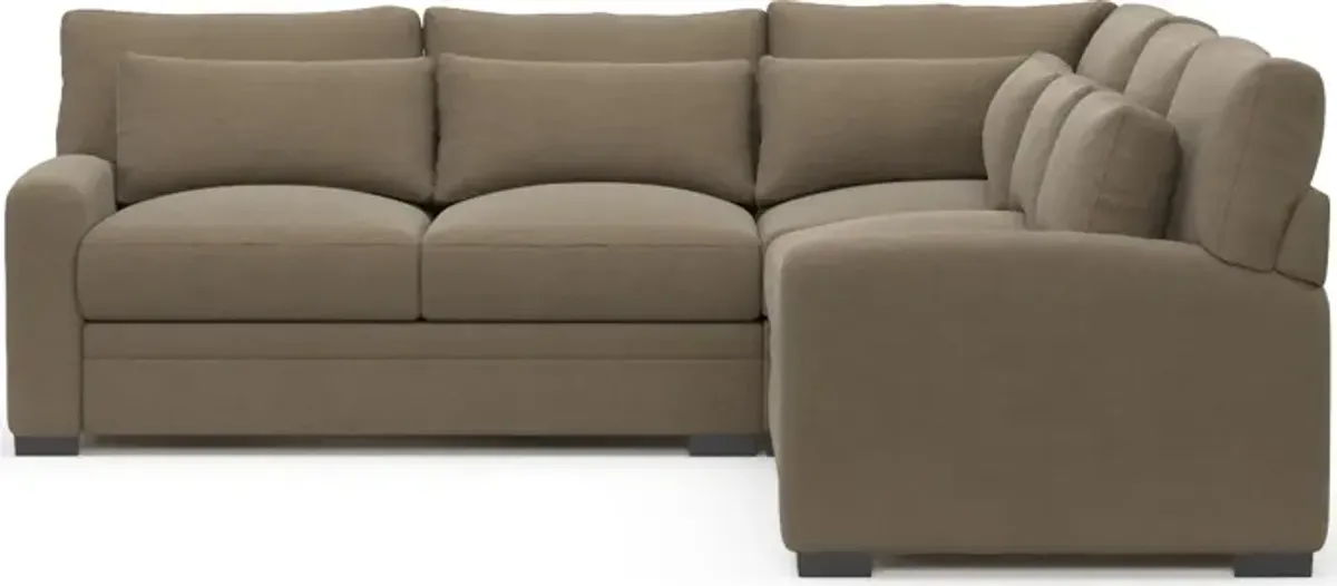 Winston Foam Comfort 3-Piece Sectional - Merrimac Brownstone