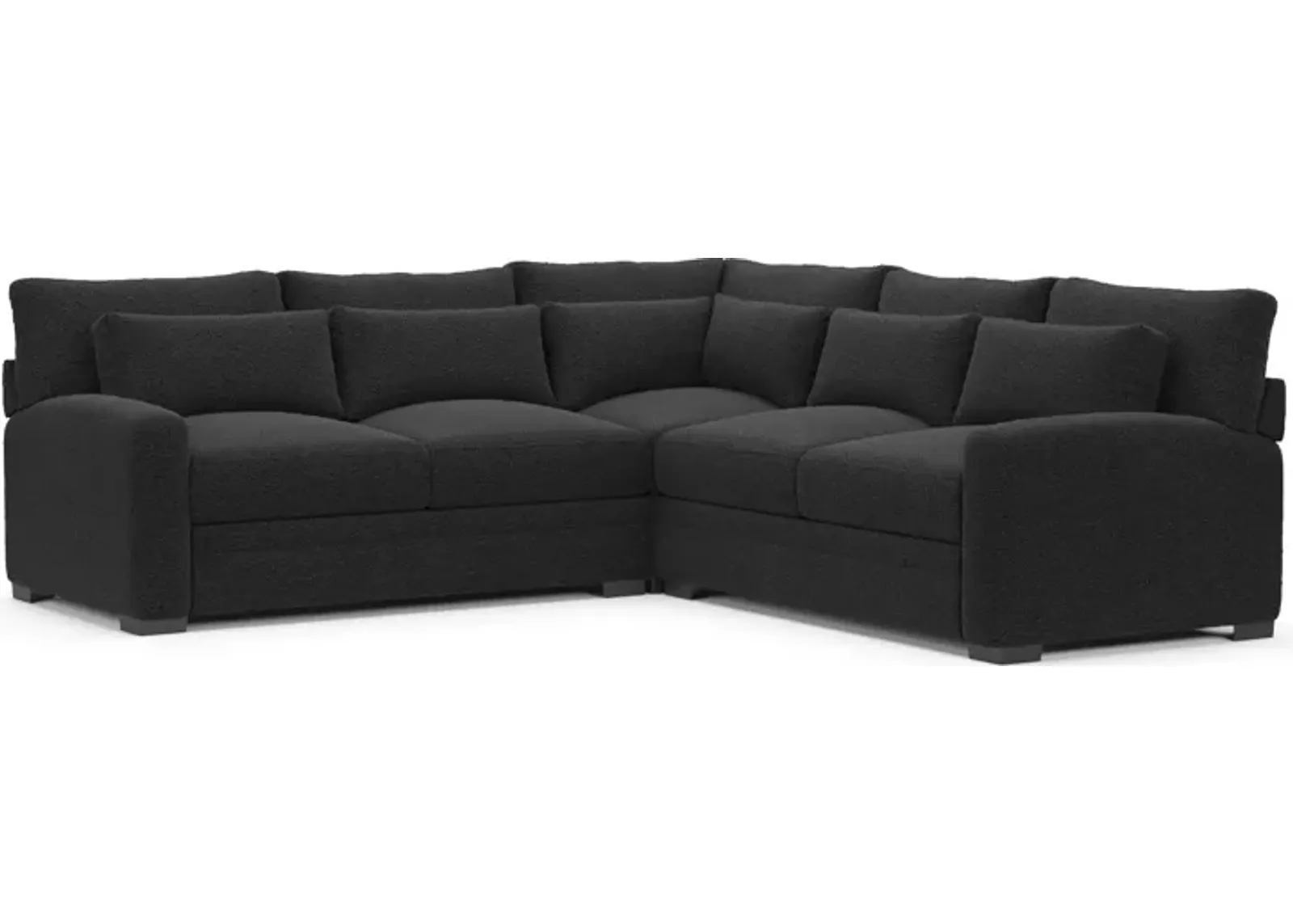 Winston Foam Comfort 3-Piece Sectional - Bloke Obsidian