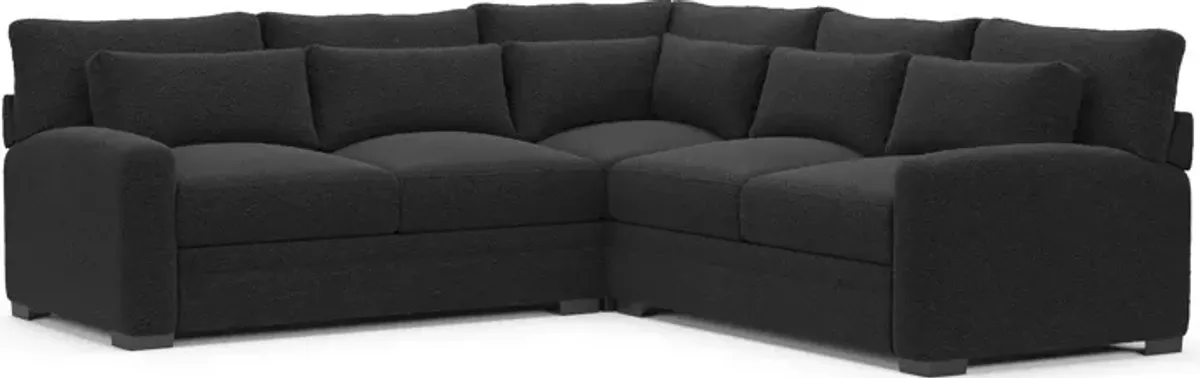 Winston Foam Comfort 3-Piece Sectional - Bloke Obsidian