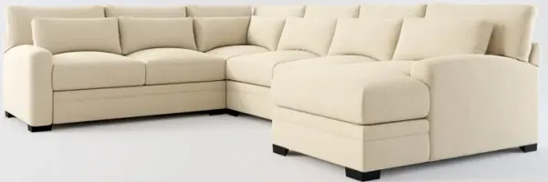 Winston Foam Comfort 4-Piece Sectional with Right-Facing Chaise - Merrimac Ecru