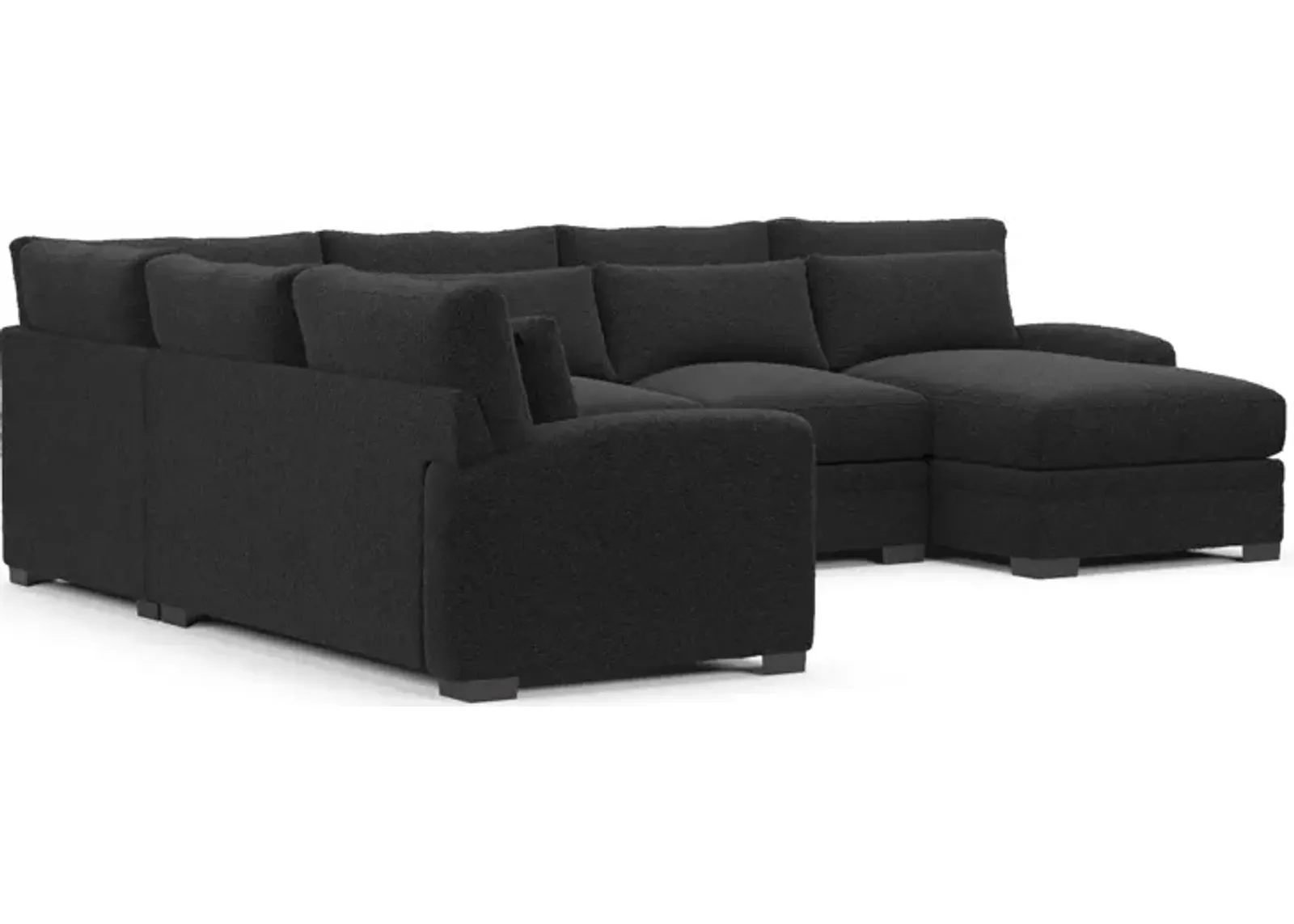 Winston Foam Comfort 4-Piece Sectional with Right-Facing Chaise - Bloke Obsidian