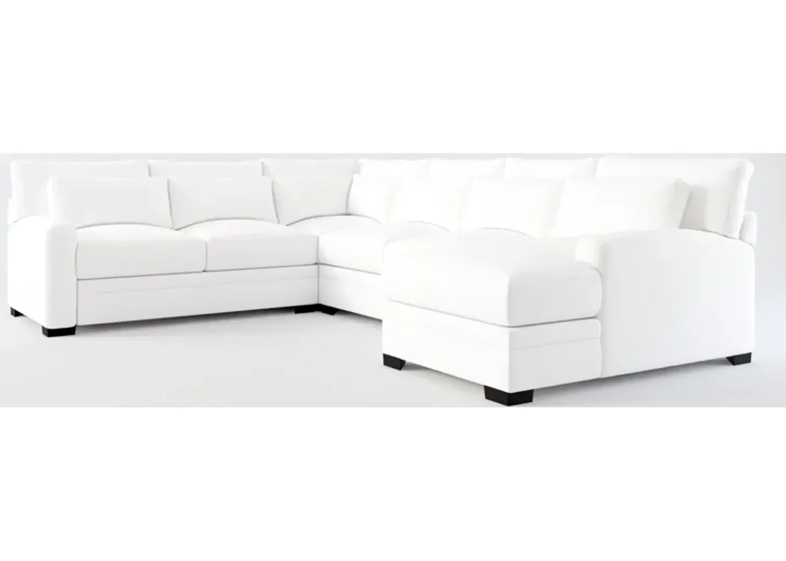 Winston Foam Comfort 4-Piece Sectional with Right-Facing Chaise - Lovie Chalk