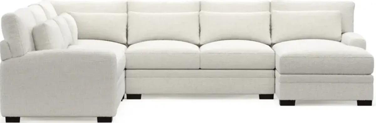 Winston Foam Comfort 4-Piece Sectional with Right-Facing Chaise - Bantu Pearl