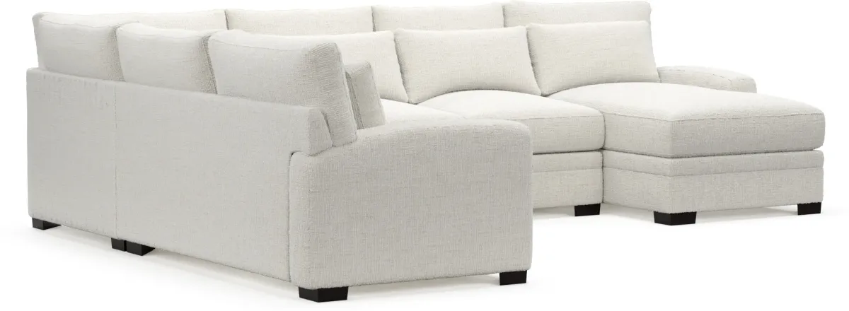 Winston Foam Comfort 4-Piece Sectional with Right-Facing Chaise - Bantu Pearl