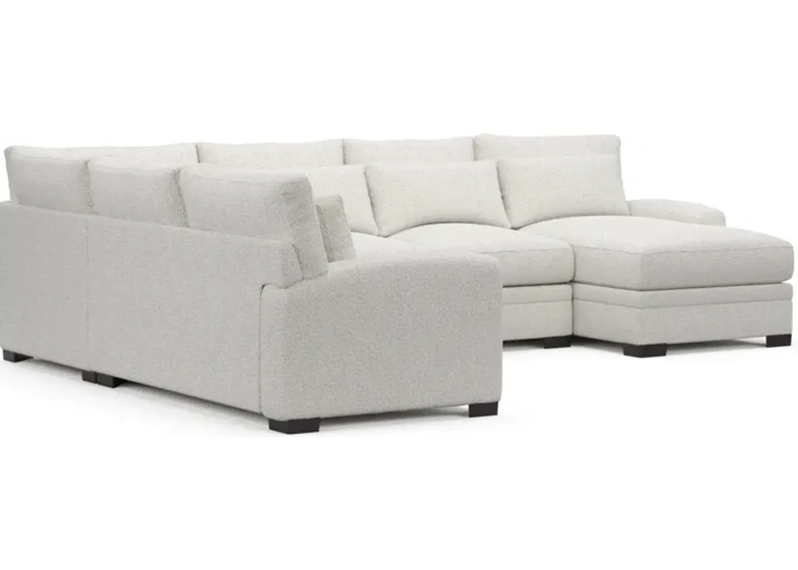 Winston Foam Comfort 4-Piece Sectional with Chaise - River Rock Ivory