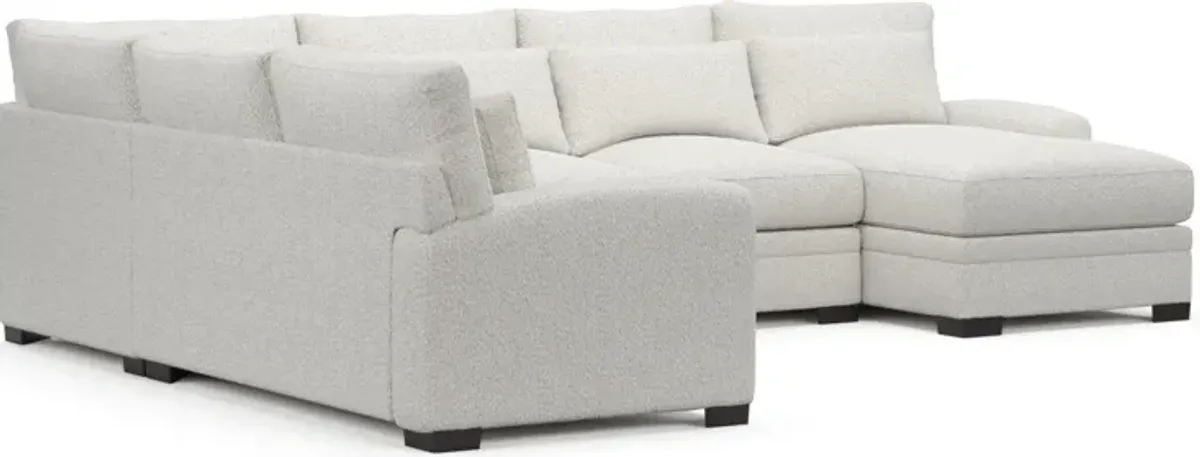 Winston Foam Comfort 4-Piece Sectional with Chaise - River Rock Ivory