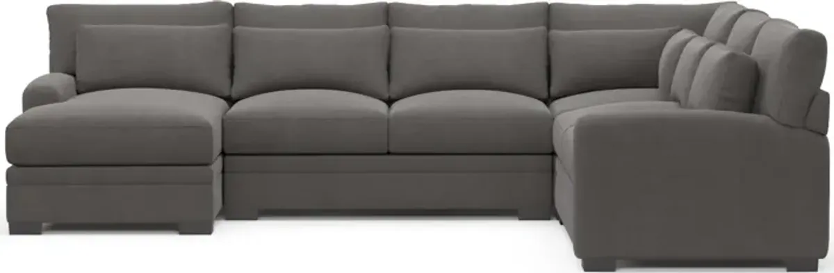 Winston Foam Comfort 4-Piece Sectional with Left-Facing Chaise - Merrimac Ash