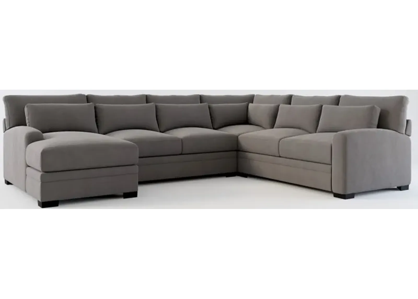 Winston Foam Comfort 4-Piece Sectional with Left-Facing Chaise - Merrimac Ash