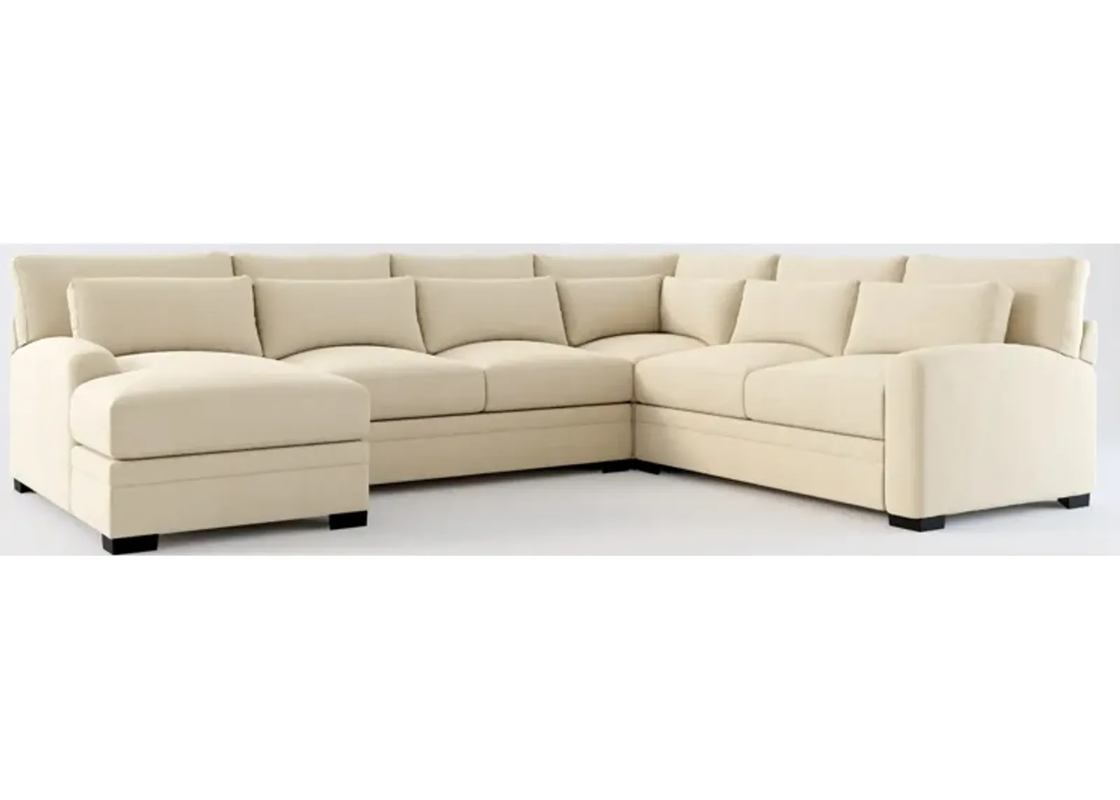 Winston Foam Comfort 4-Piece Sectional with Left-Facing Chaise - Merrimac Ecru