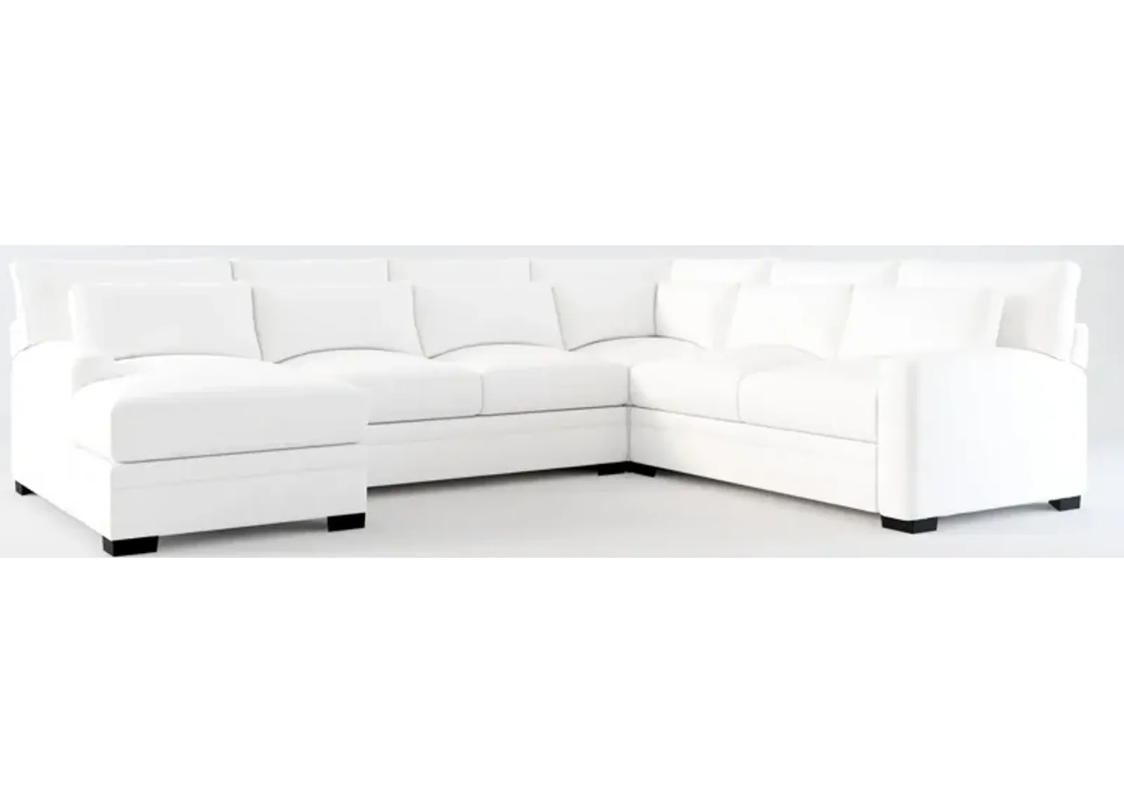 Winston Foam Comfort 4-Piece Sectional with Left-Facing Chaise - Lovie Chalk