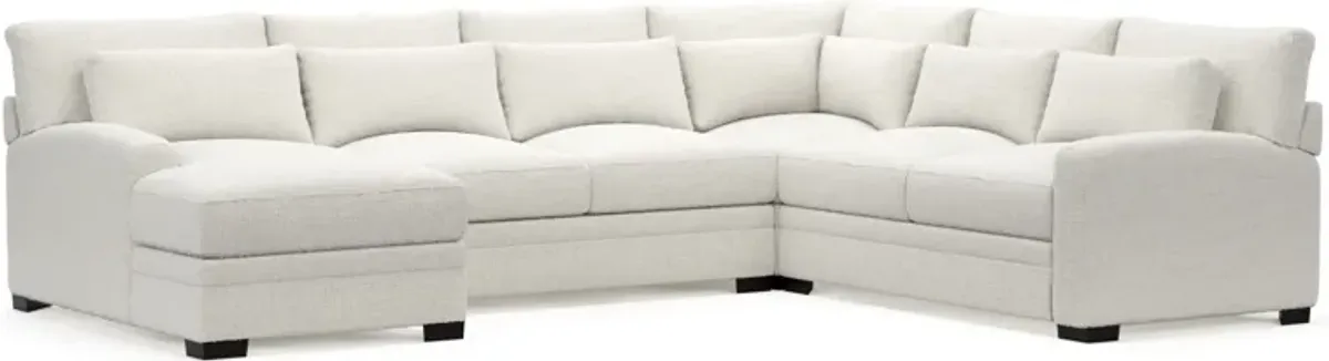 Winston Foam Comfort 4-Piece Sectional with Left-Facing Chaise - Bantu Pearl