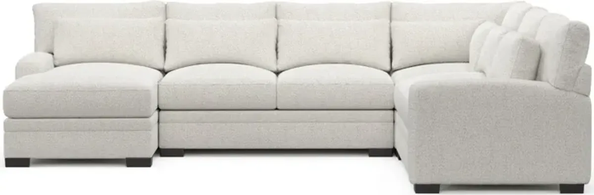 Winston Foam Comfort 4-Piece Sectional with Chaise - River Rock Ivory