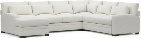Winston Foam Comfort 4-Piece Sectional with Chaise - River Rock Ivory