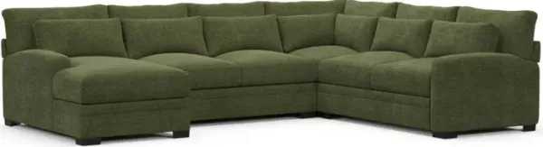 Winston Foam Comfort Sectional - Luscious Green
