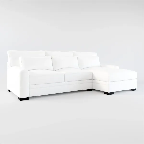 Winston Hybrid Comfort 2-Piece Sectional with Right-Facing Chaise - Lovie Chalk