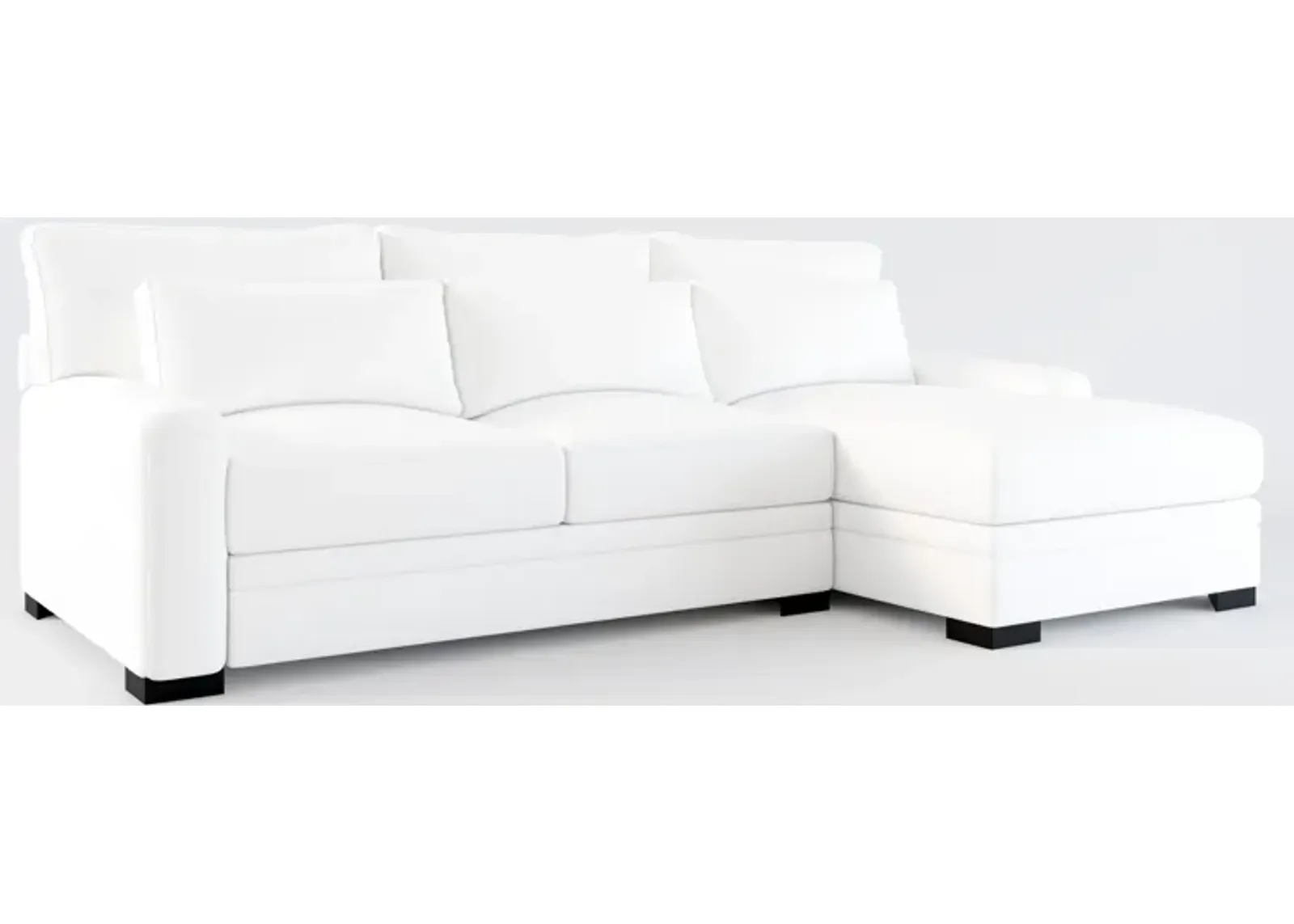 Winston Hybrid Comfort 2-Piece Sectional with Right-Facing Chaise - Lovie Chalk