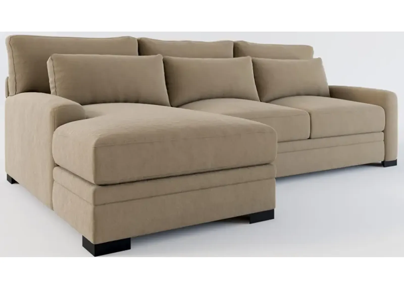 Winston Hybrid Comfort 2-Piece Sectional with Left-Facing Chaise - Merrimac Brownstone