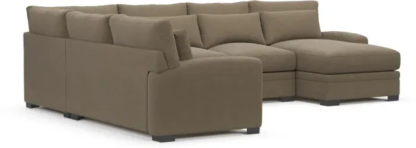 Winston Hybrid Comfort 4-Piece Sectional with Right-Facing Chaise - Merrimac Brownstone