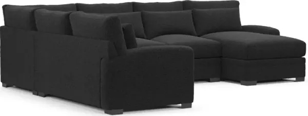 Winston Hybrid Comfort 4-Piece Sectional with Right-Facing Chaise - Bloke Obsidian