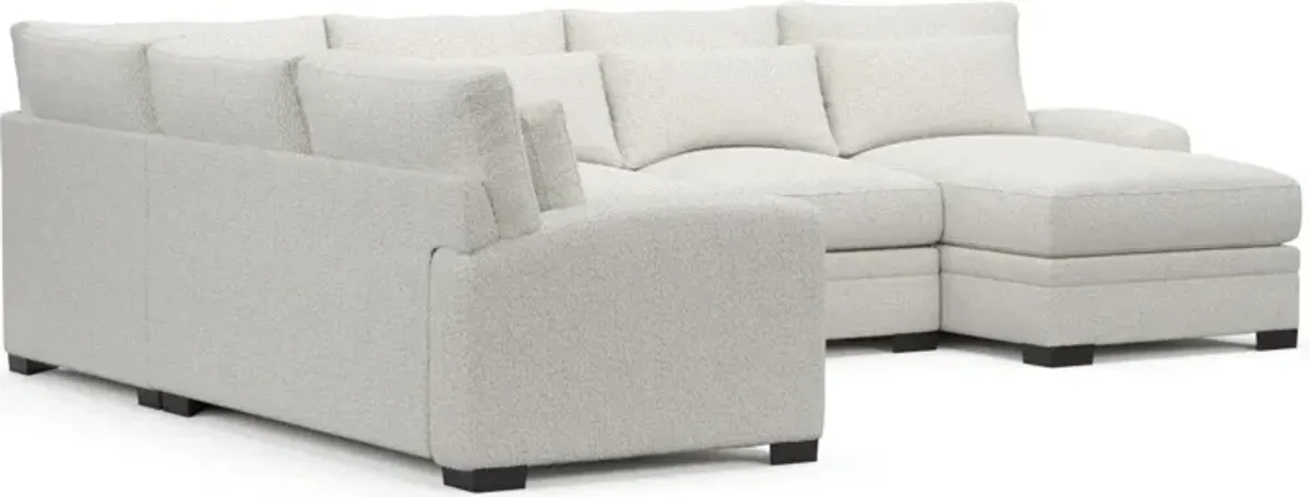 Winston Hybrid Comfort 4-Piece Sectional with Chaise - River Rock Ivory