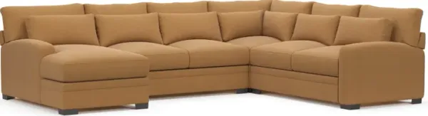 Winston Hybrid Comfort 4-Piece Sectional with Left-Facing Chaise - Merrimac Topaz