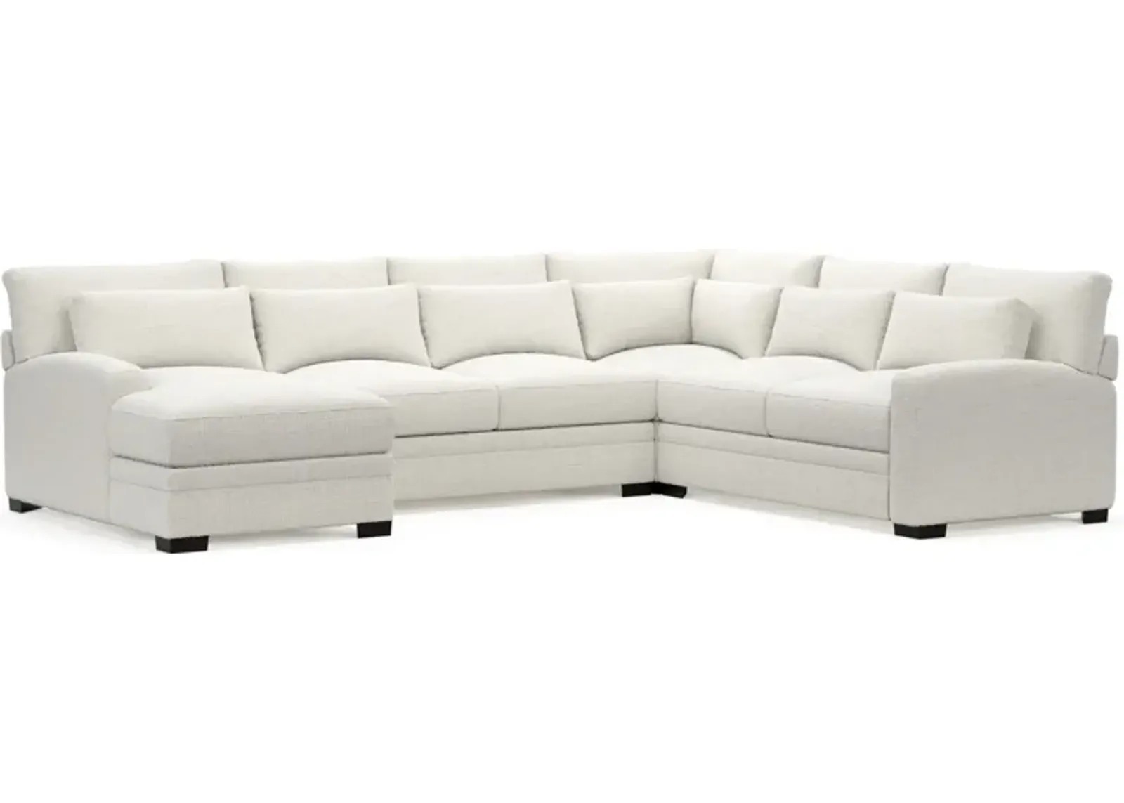 Winston Hybrid Comfort 4-Piece Sectional with Left-Facing Chaise - Bantu Pearl