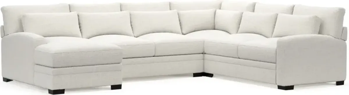 Winston Hybrid Comfort 4-Piece Sectional with Left-Facing Chaise - Bantu Pearl