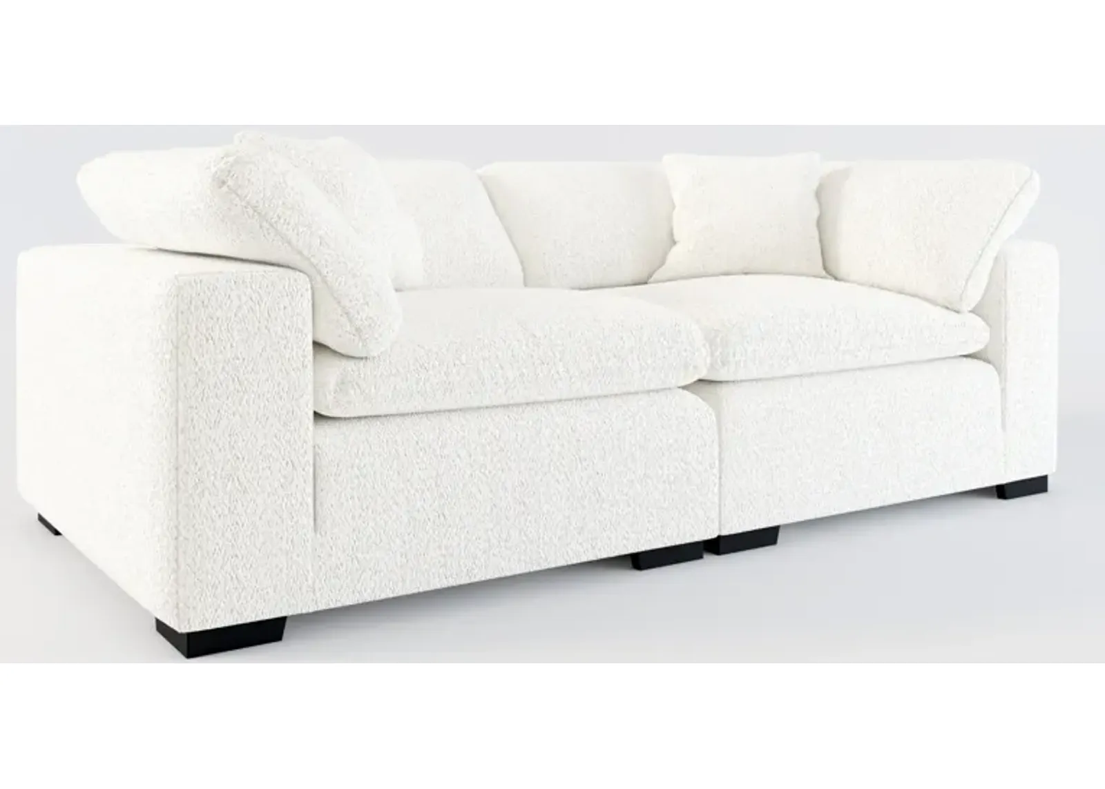 Plush Feathered Comfort 2-Piece Sofa - River Rock Ivory