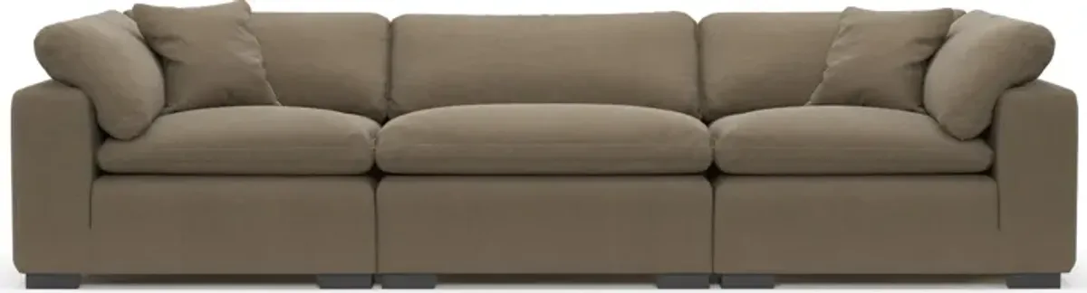 Plush Feathered Comfort 3-Piece Sofa - Merrimac Brownstone