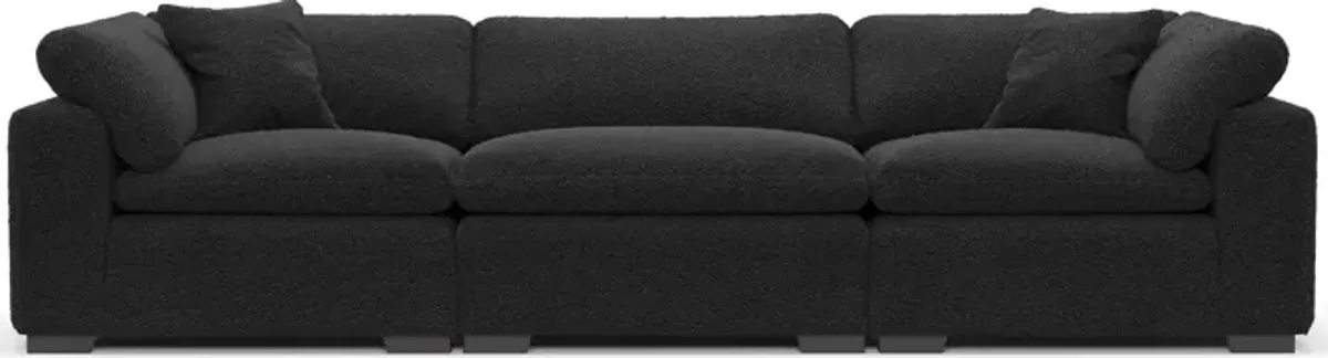 Plush Feathered Comfort 3-Piece Sofa - Bloke Obsidian