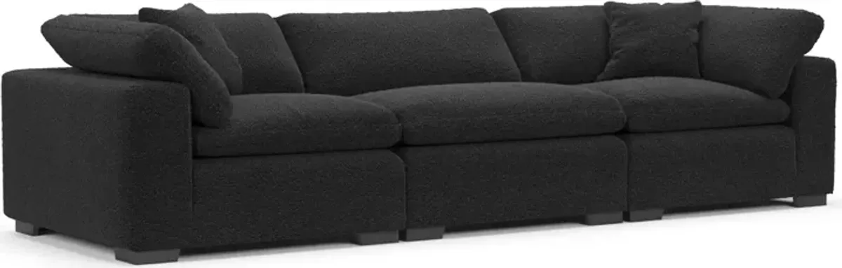 Plush Feathered Comfort 3-Piece Sofa - Bloke Obsidian