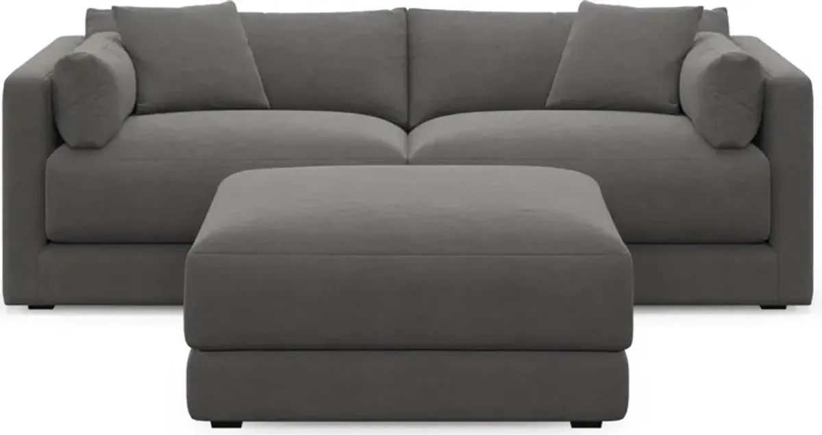 Malibu 2-Piece Sofa and Ottoman - Merrimac Ash